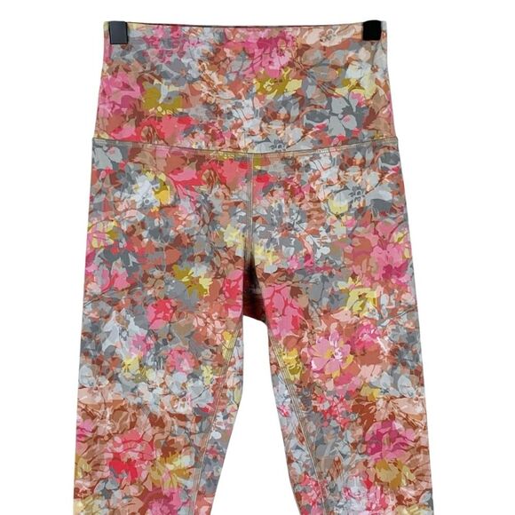 Lululemon Align Pant Leggings 28" Sz 4 Floral Pink Grey Yoga - Picture 4 of 12